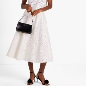 Kate Spade midi skirt in ivory color, embroidered, size 0.